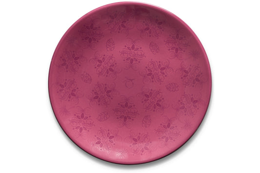 Nearly Perfect Large Plate Set of 4. Heritage Magenta & Lavender.