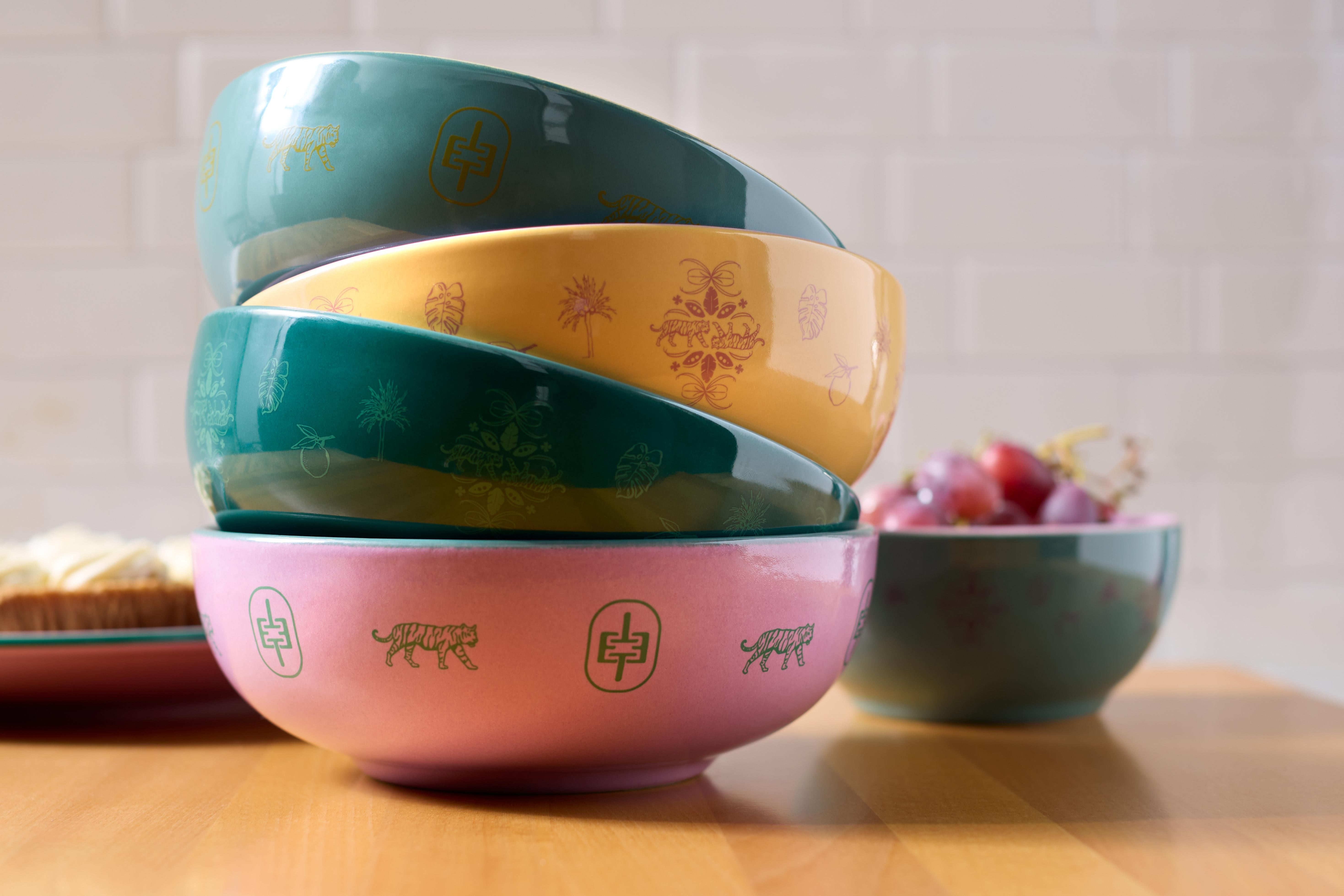 Emerald Tiger, vibrant, joyful dish ware.
