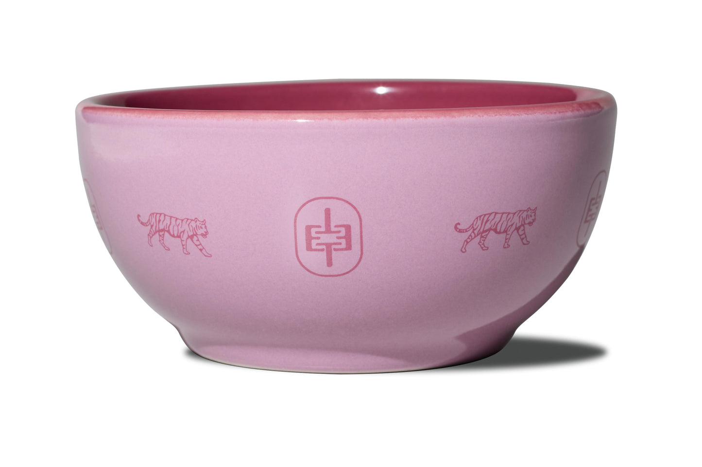 Small Bowl Set of 4. Monogram Lavender & Magenta.